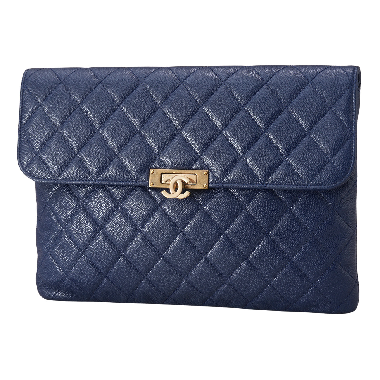 CHANEL(USED)샤넬 시즌 CC로고 플랩 클러치