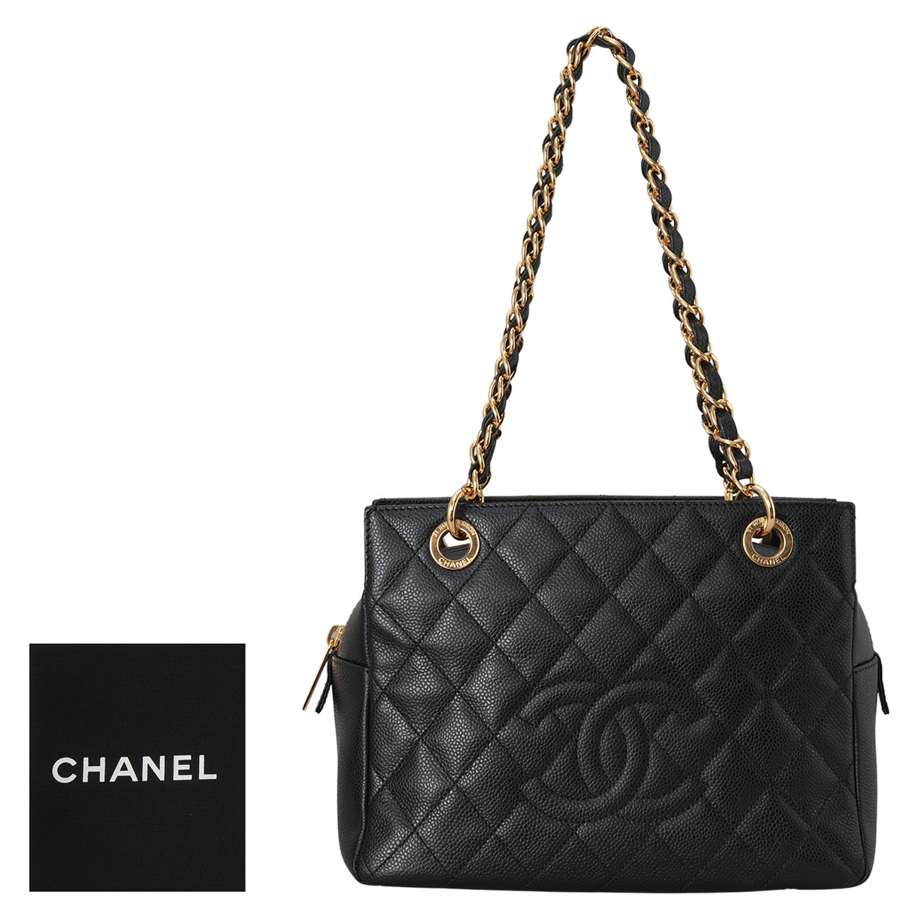 CHANEL(USED)샤넬 캐비어 정방백 블랙