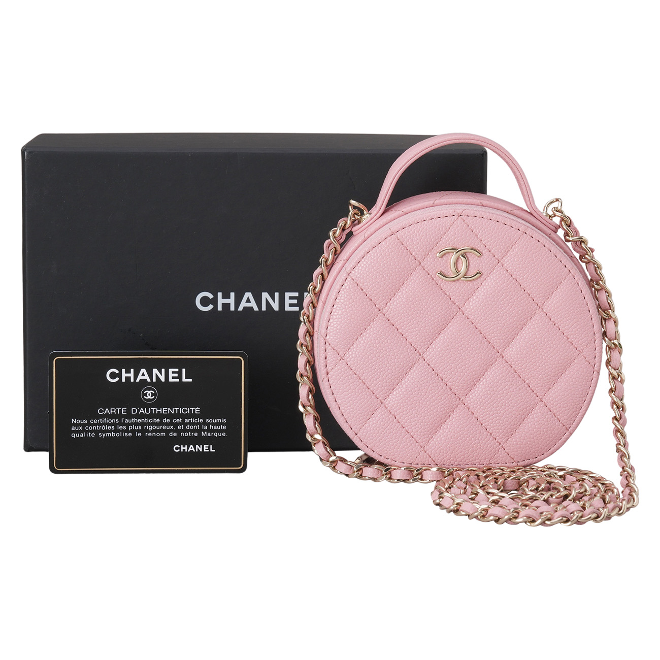 CHANEL(USED)샤넬 캐비어 라운드 탑핸들 크로스백