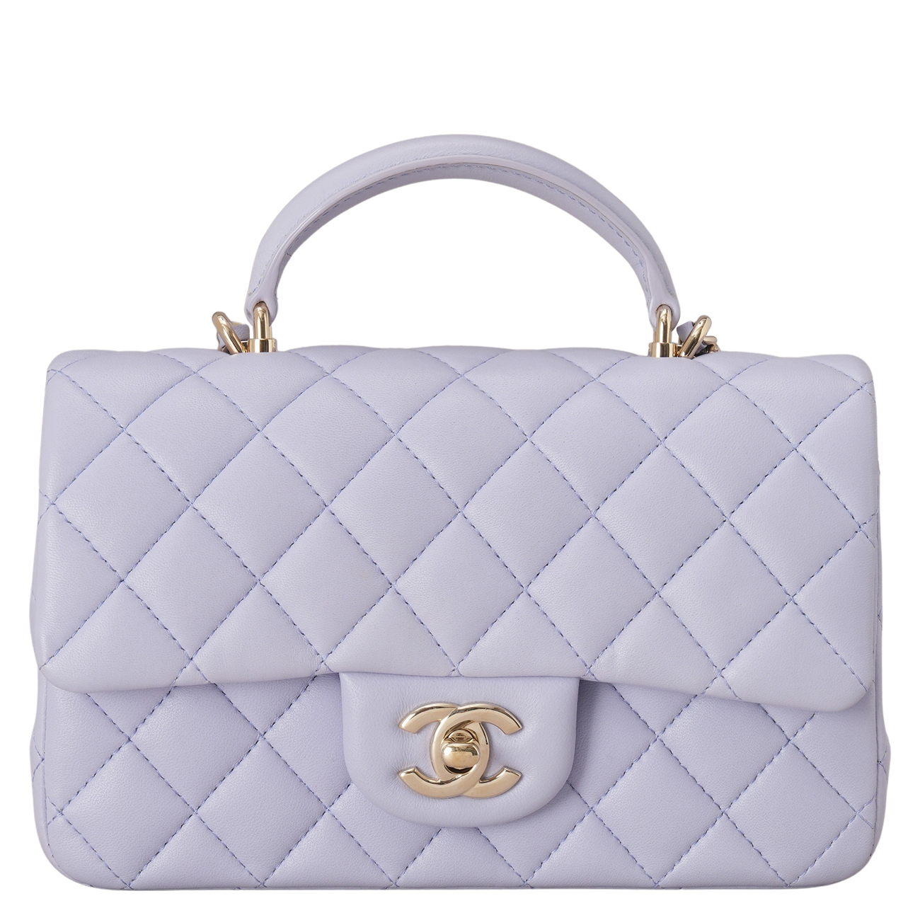 CHANEL(USED)샤넬 램스킨 클래식 뉴미니 탑핸들