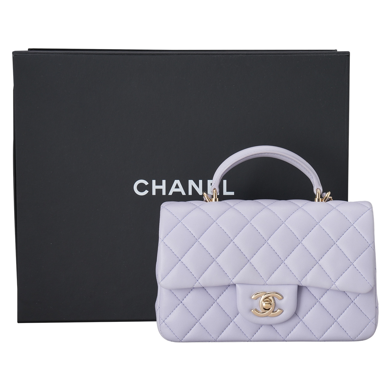 CHANEL(USED)샤넬 램스킨 클래식 뉴미니 탑핸들
