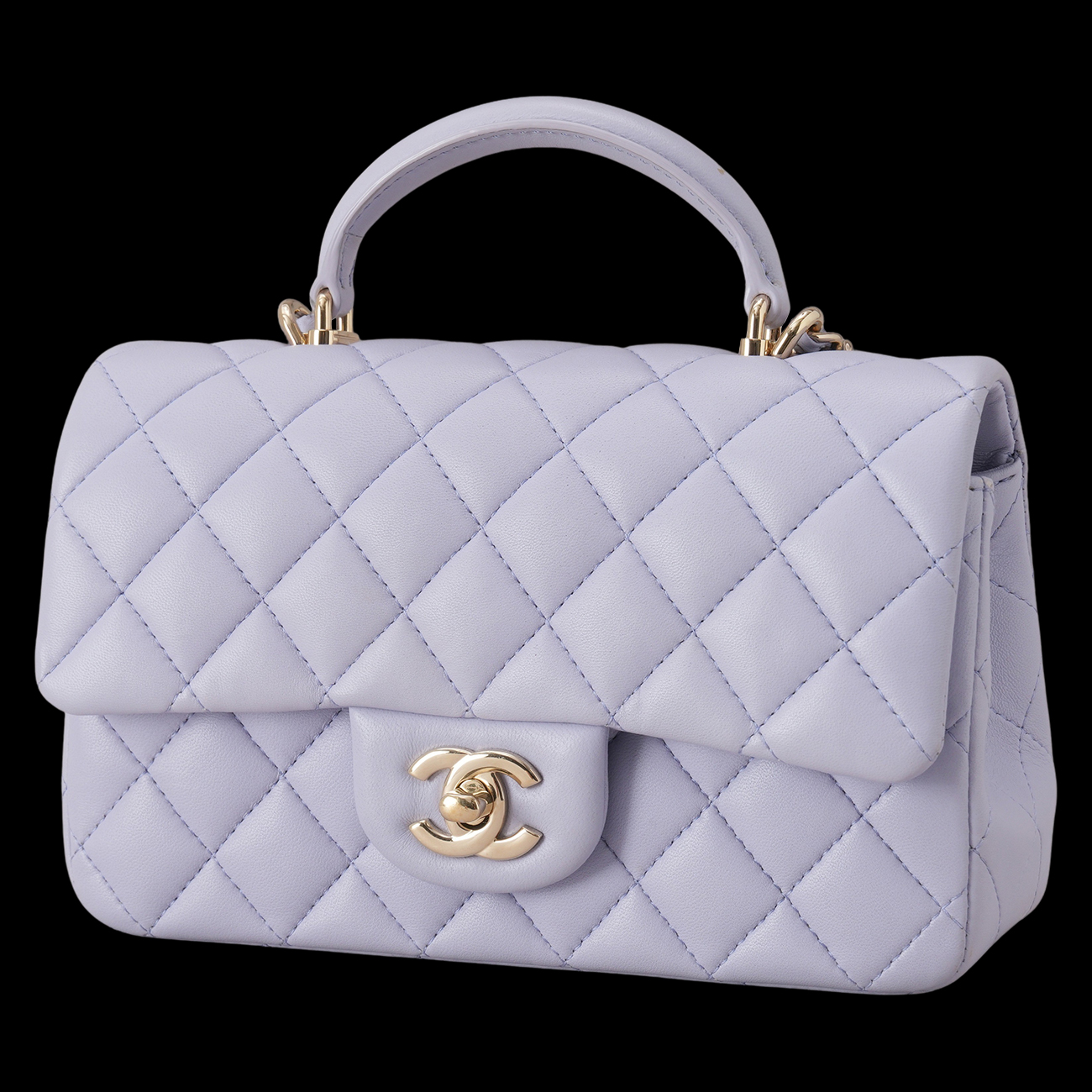 CHANEL(USED)샤넬 램스킨 클래식 뉴미니 탑핸들