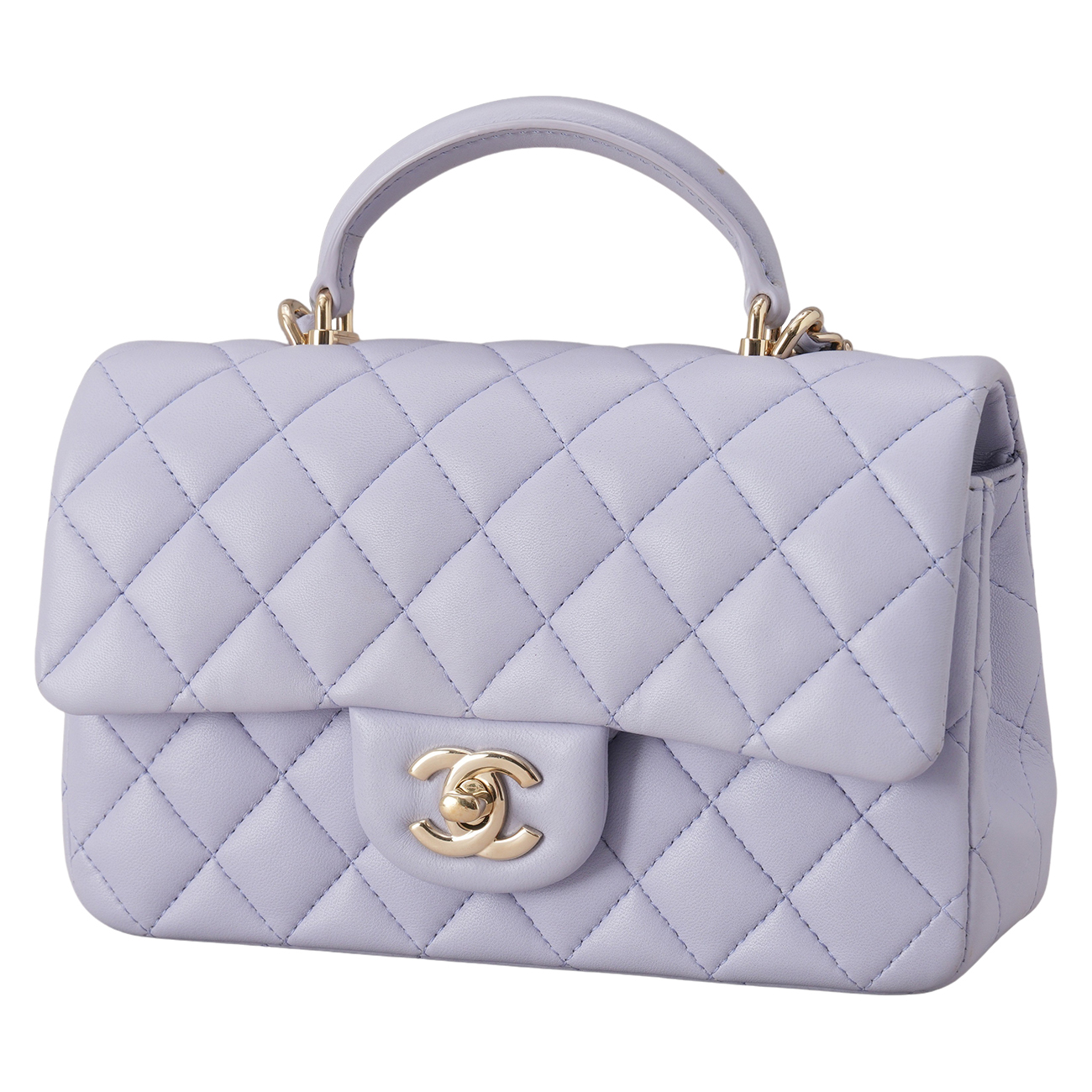 CHANEL(USED)샤넬 램스킨 클래식 뉴미니 탑핸들