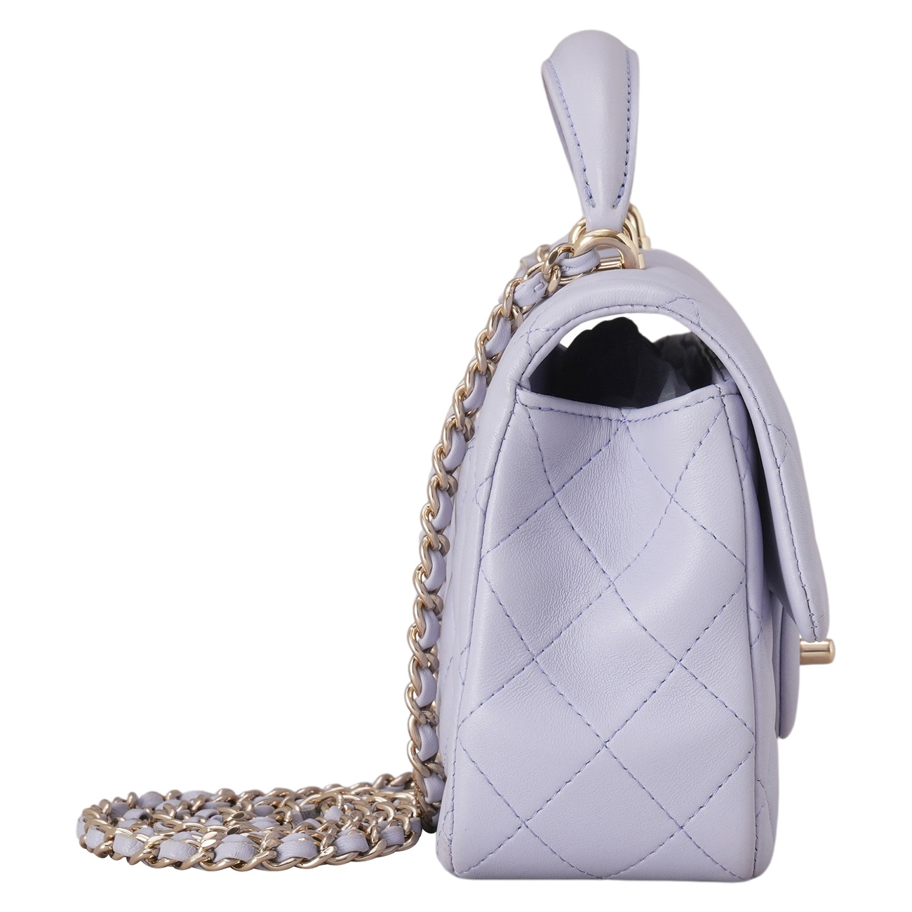 CHANEL(USED)샤넬 램스킨 클래식 뉴미니 탑핸들