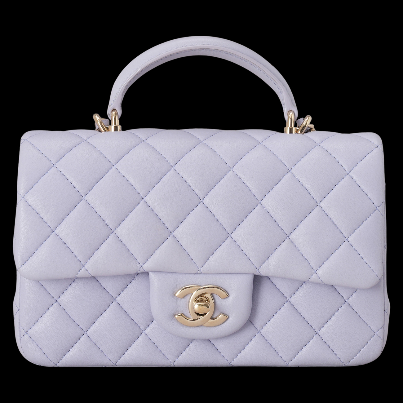 CHANEL(USED)샤넬 램스킨 클래식 뉴미니 탑핸들