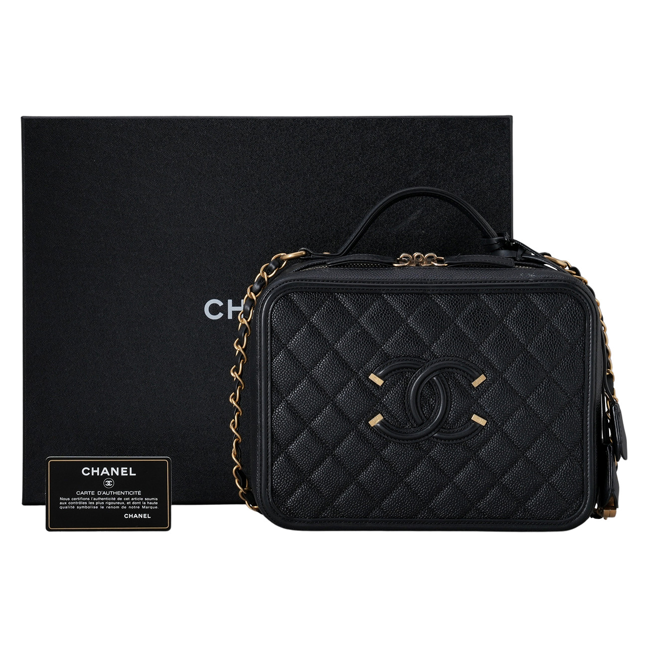 CHANEL(USED)샤넬 캐비어 코스메틱 케이스