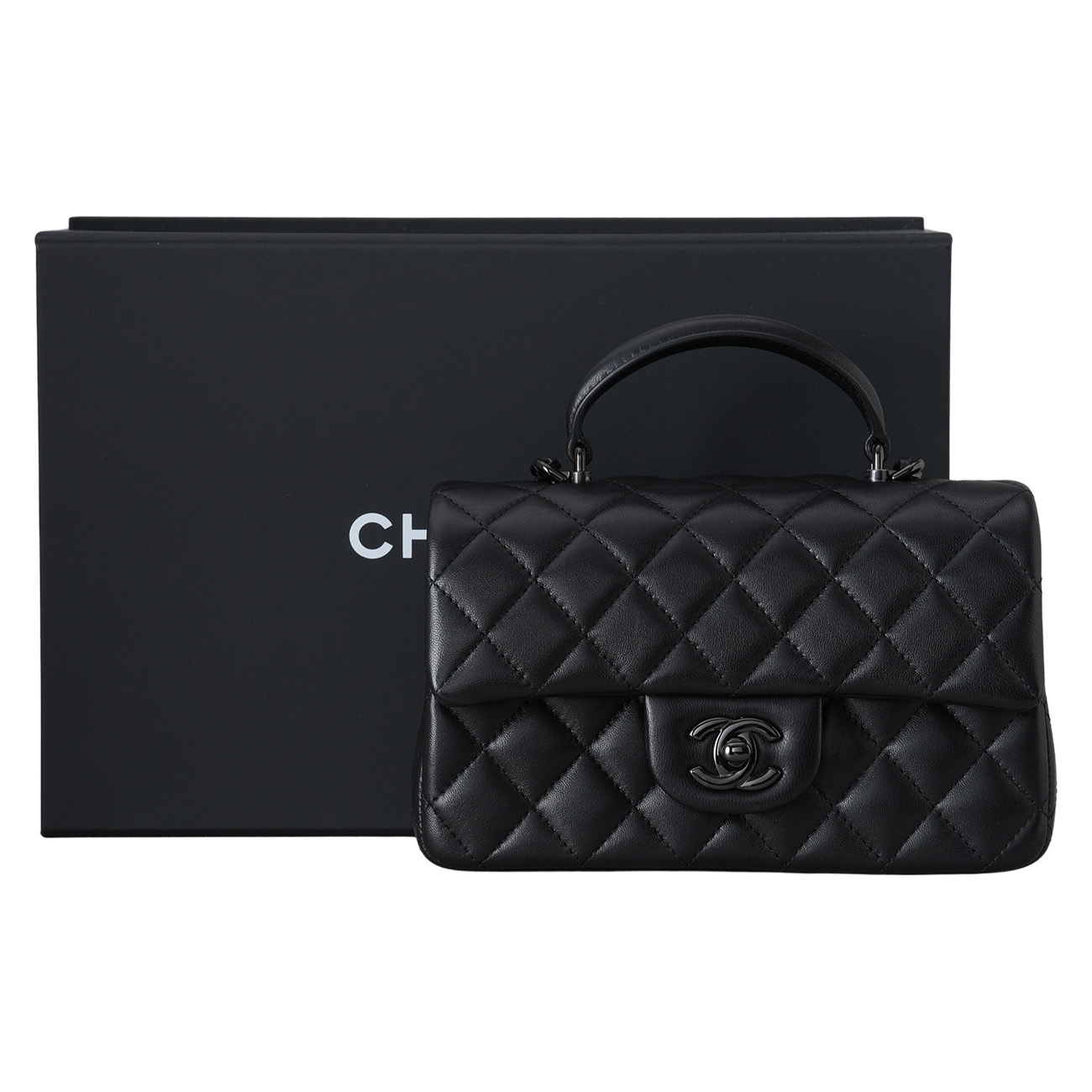 CHANEL(USED)샤넬 AS2431 램스킨 뉴미니 탑핸들 크로스백