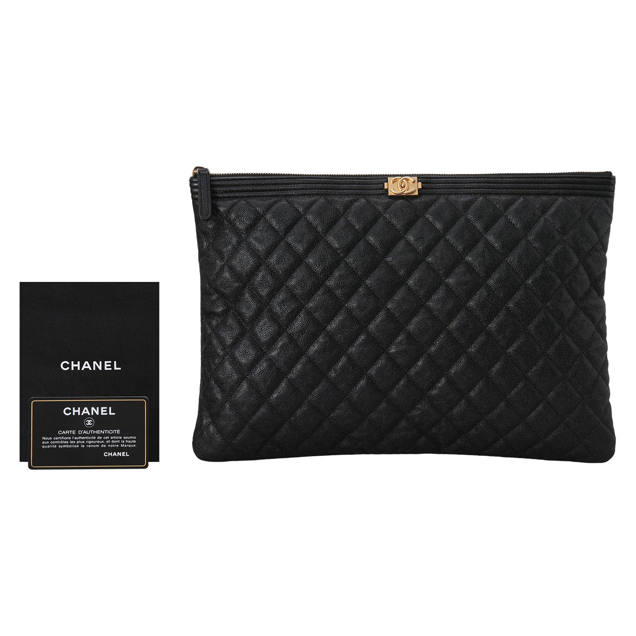 CHANEL(USED)샤넬 캐비어 보이샤넬 클러치 라지