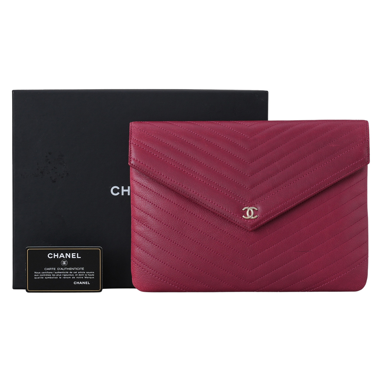 CHANEL(USED)샤넬 쉐브론 플랩 클러치