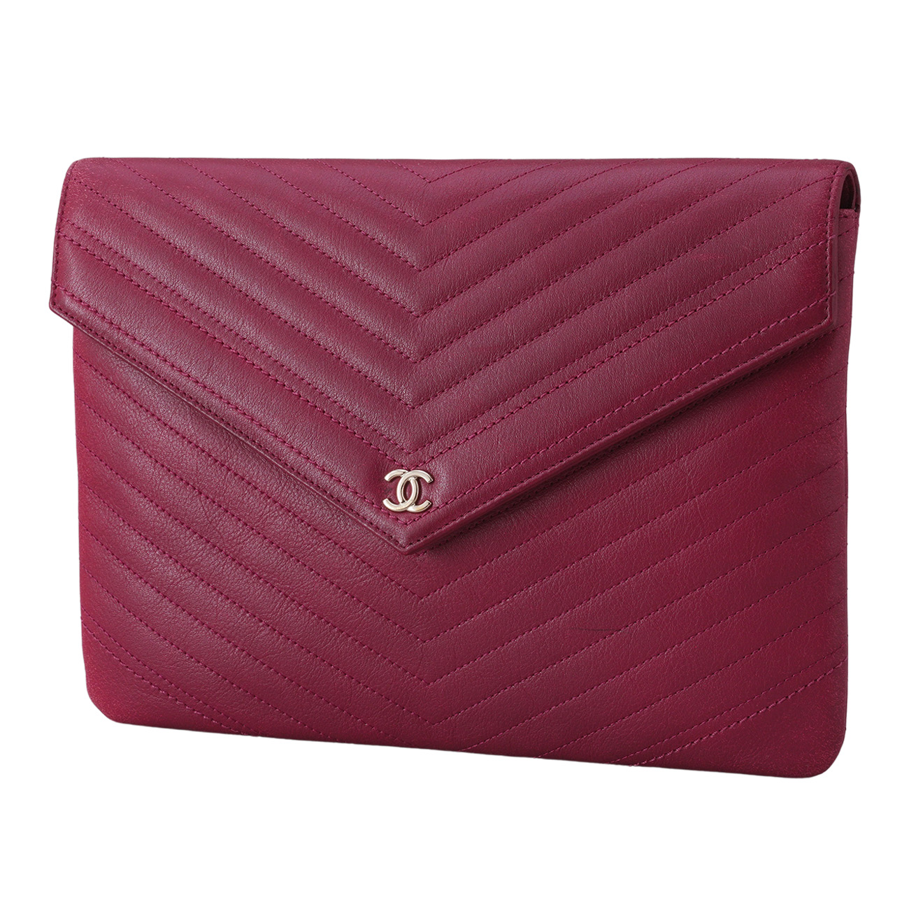 CHANEL(USED)샤넬 쉐브론 플랩 클러치
