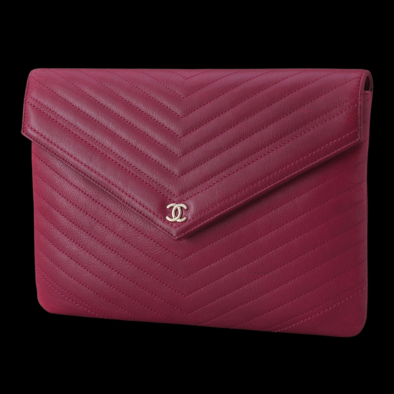 CHANEL(USED)샤넬 쉐브론 플랩 클러치