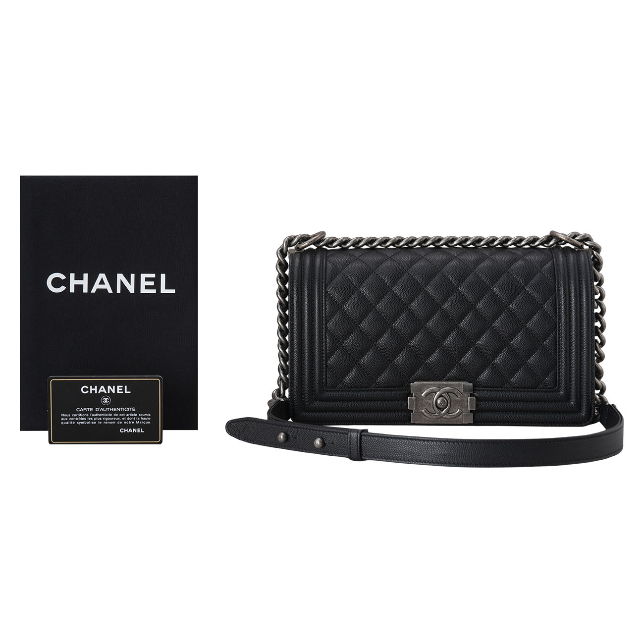CHANEL(USED)샤넬 캐비어 보이샤넬 미듐 플랩백