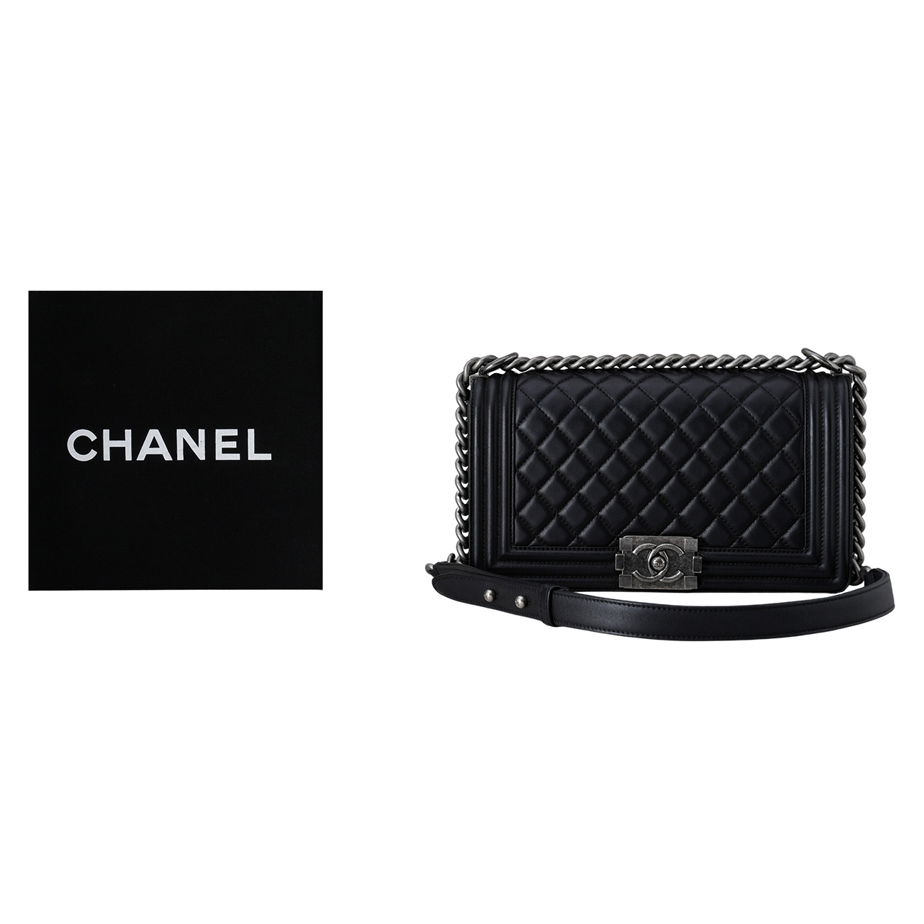 CHANEL(USED)샤넬 램스킨 보이샤넬 미듐 플랩백