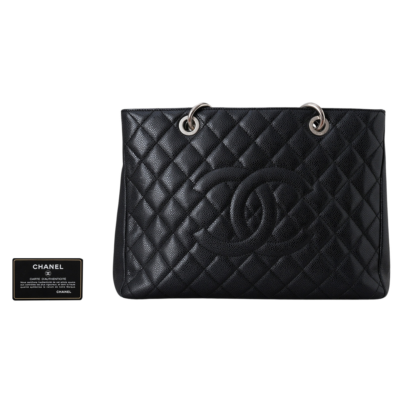 CHANEL(USED)샤넬 캐비어 그랜드샤핑 은장