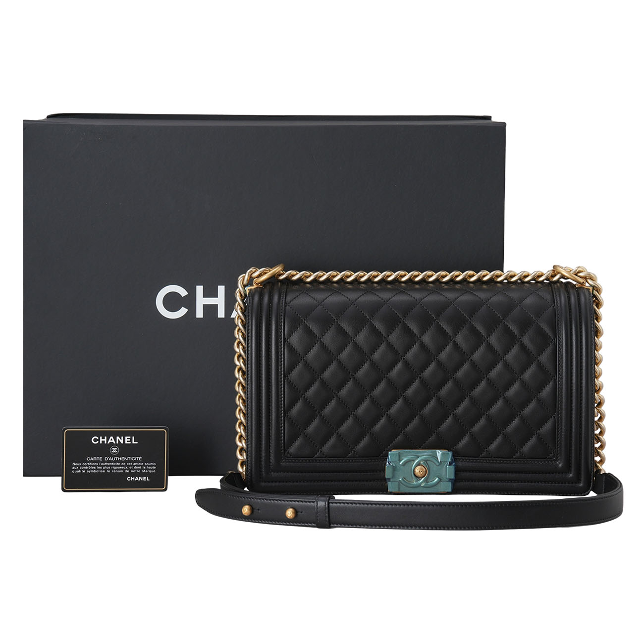 CHANEL(USED)샤넬 램스킨 보이샤넬 28 체인 숄더백