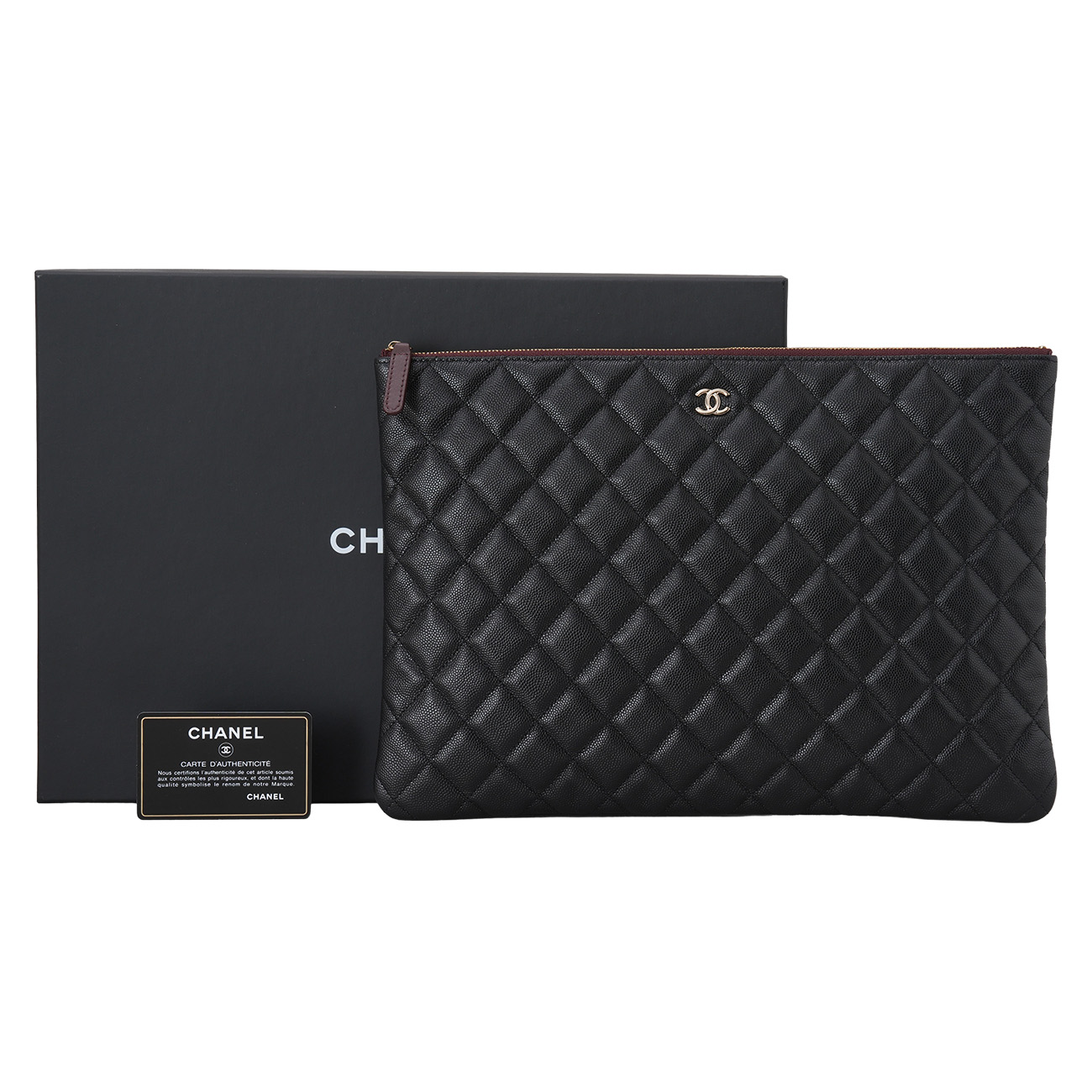CHANEL(USED)샤넬 캐비어 클래식 라지 클러치