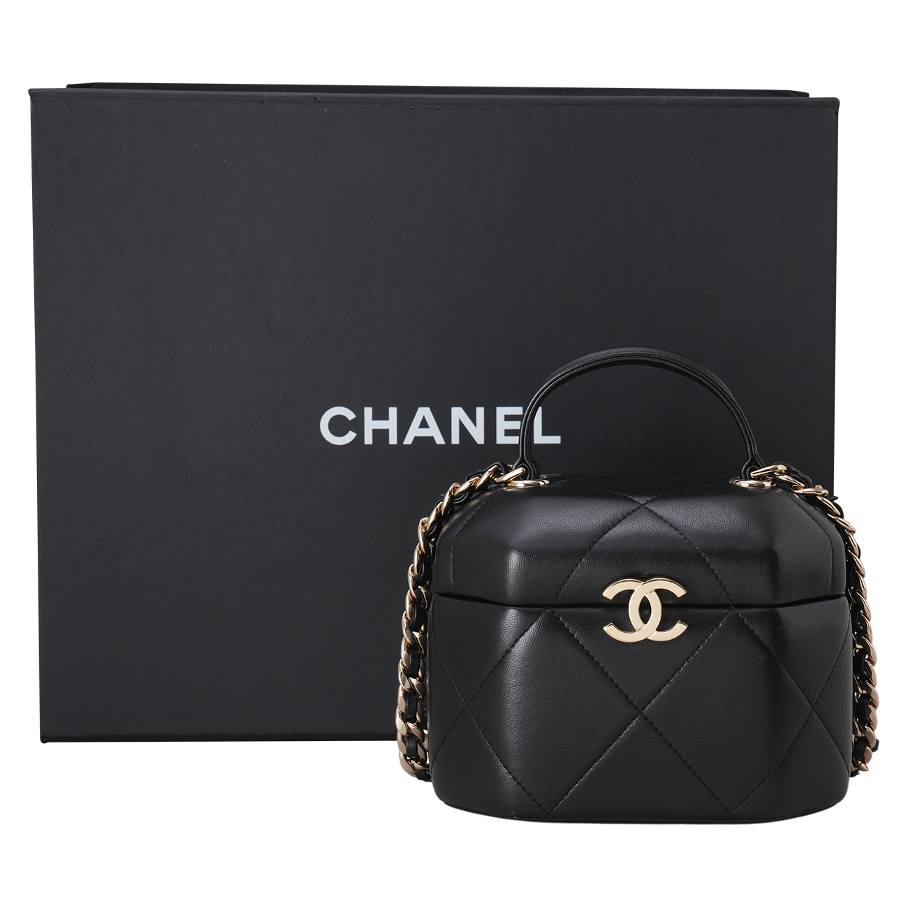 CHANEL(USED)샤넬 코스메틱 탑핸들 체인 숄더백