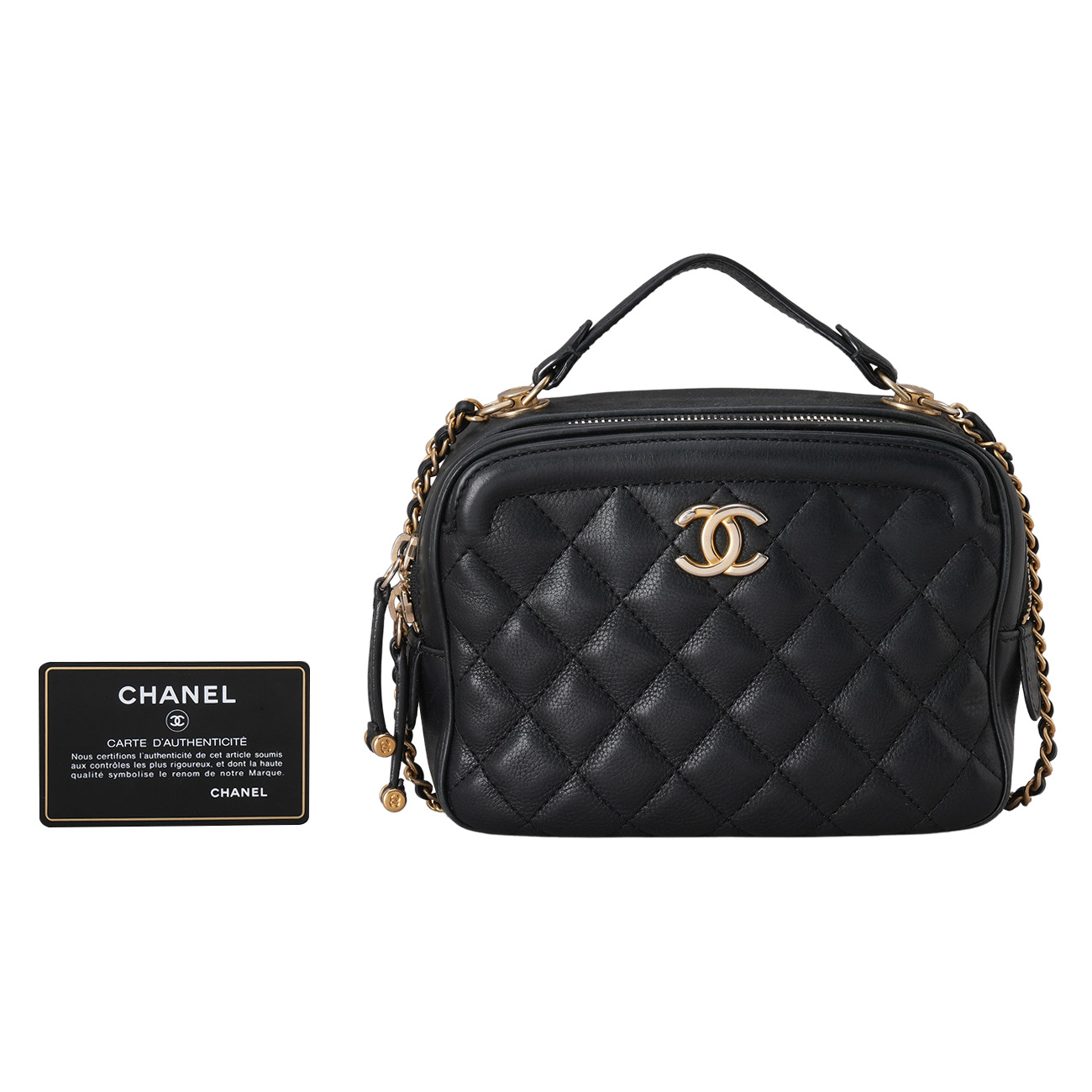 CHANEL(USED)샤넬 시즌 탑핸들 베니티 크로스백