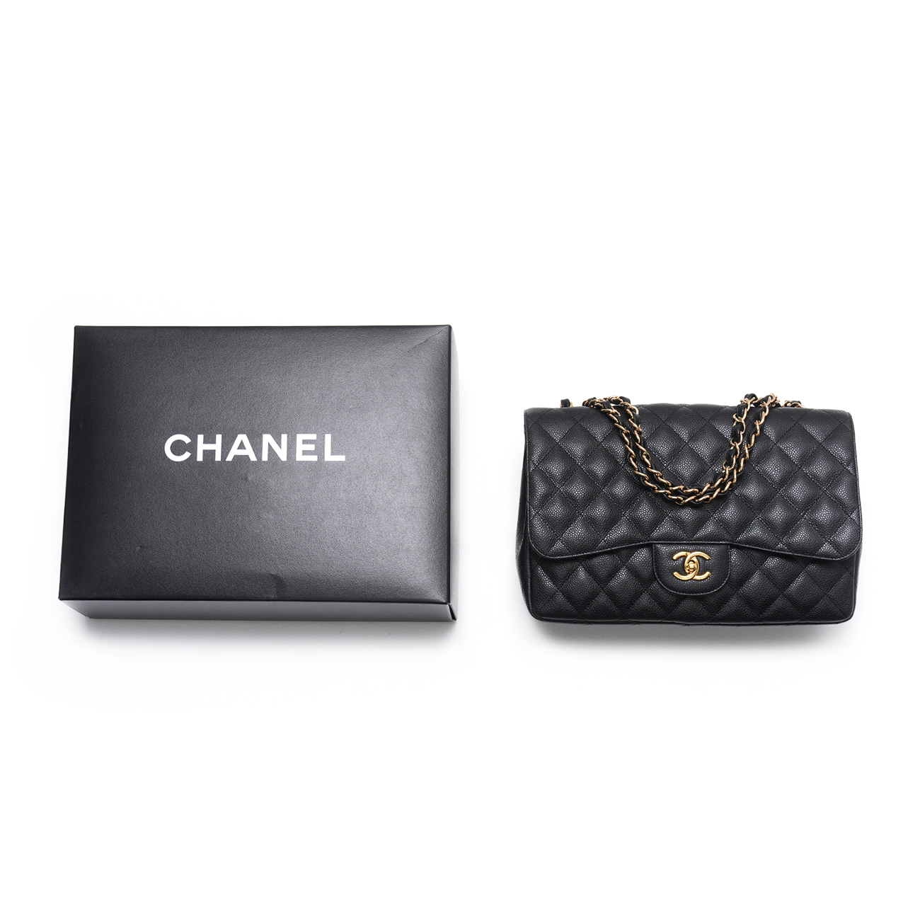 CHANEL(USED)샤넬 캐비어 클래식 라지 원플랩 체인 숄더백