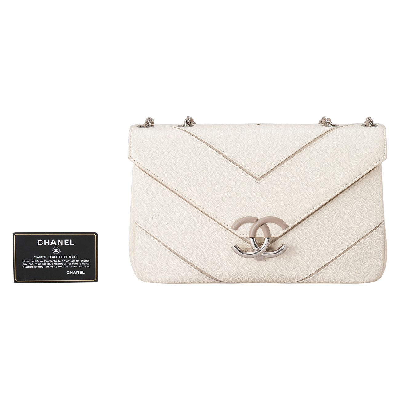 CHANEL(USED)샤넬 캐비어 시즌 쉐브론 CC 숄더백