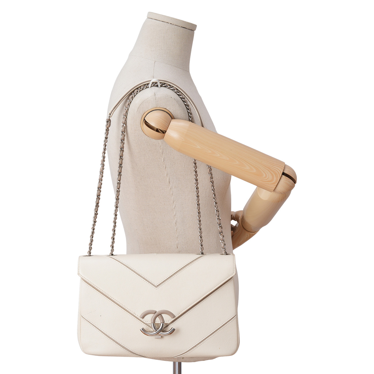 CHANEL(USED)샤넬 캐비어 시즌 쉐브론 CC 숄더백