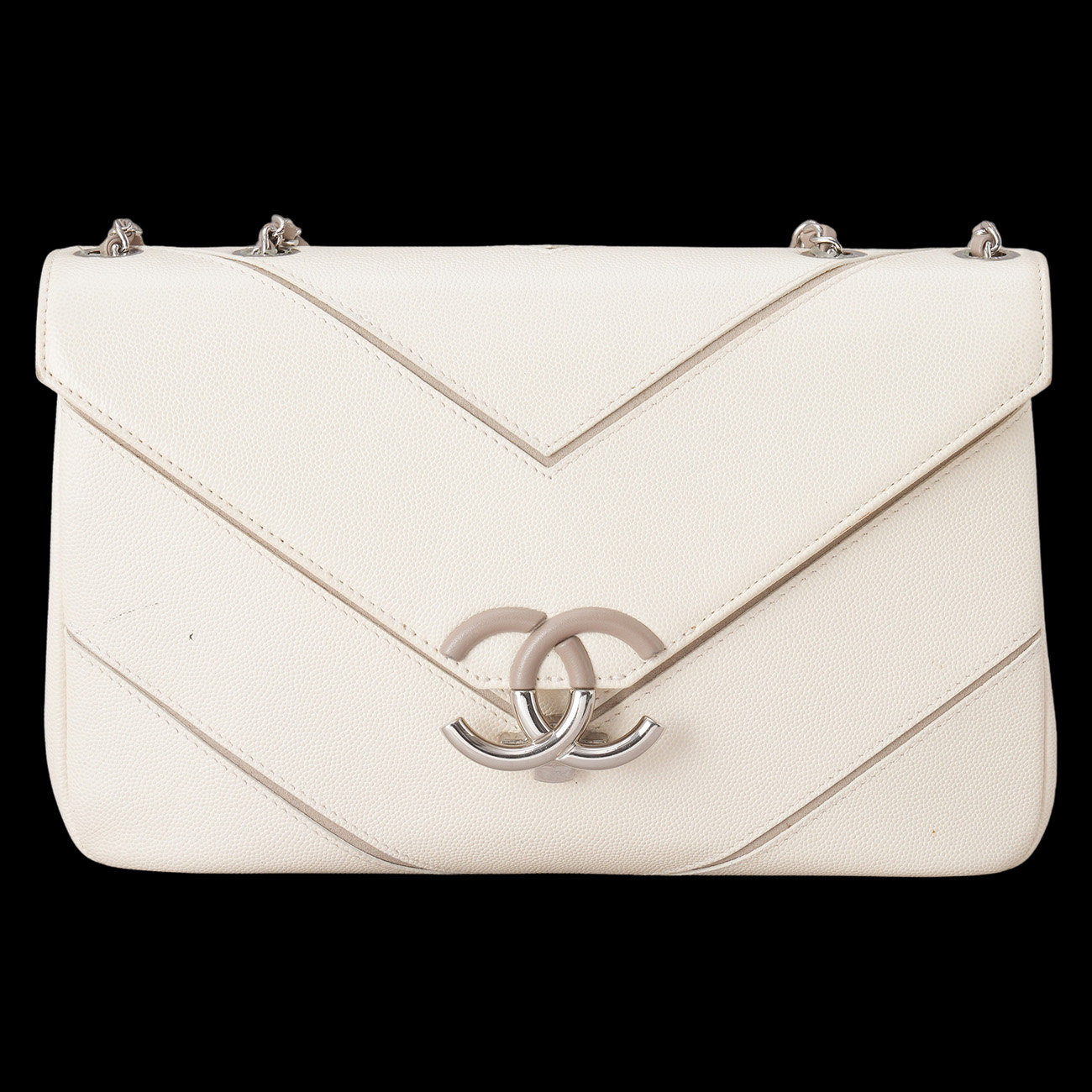CHANEL(USED)샤넬 캐비어 시즌 쉐브론 CC 숄더백