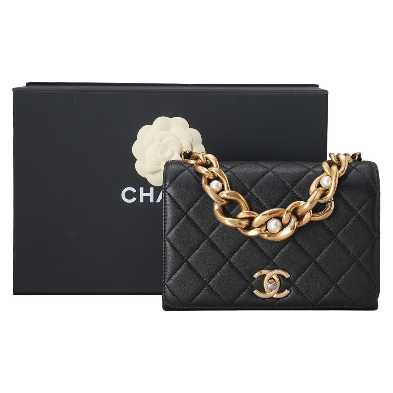 CHANEL(USED)샤넬 AS2639 트리플 펄 체인 숄더백