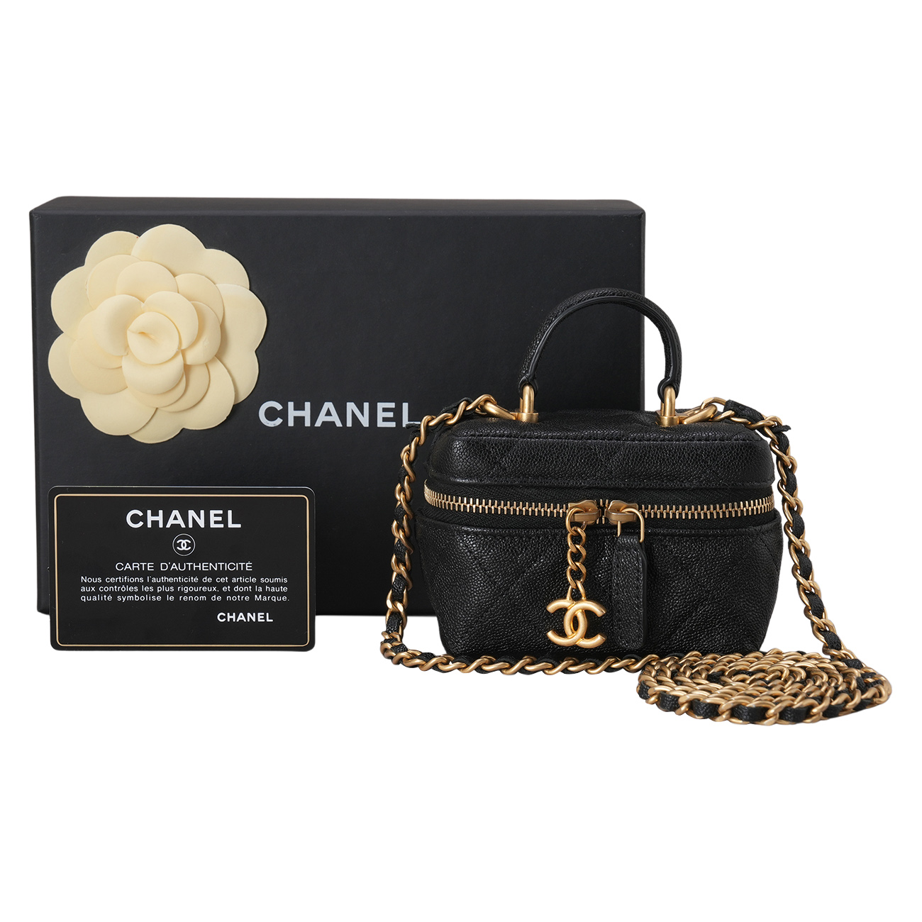 CHANEL(USED)샤넬 캐비어 베네티 탑해들 체인 크로스백
