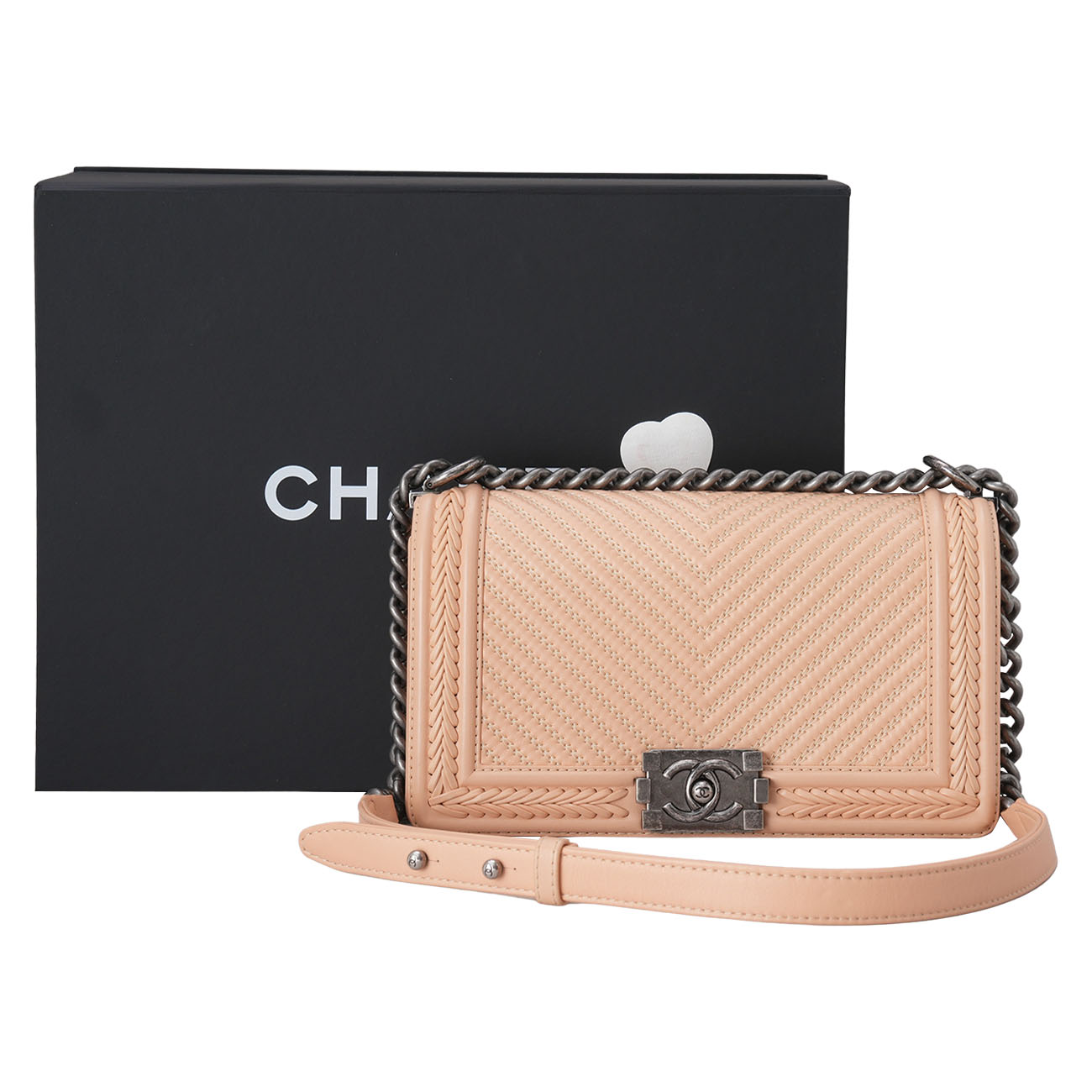 CHANEL(USED)샤넬 시즌 보이샤넬 쉐브론 미듐 플랩백