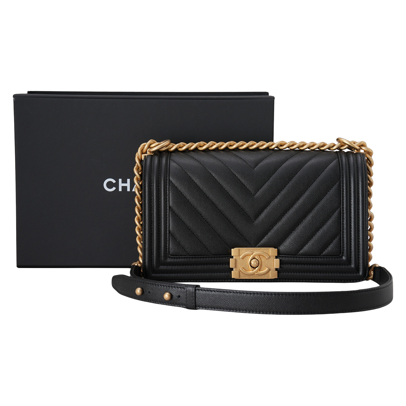 CHANEL(USED)샤넬 쉐브론 보이샤넬 미듐