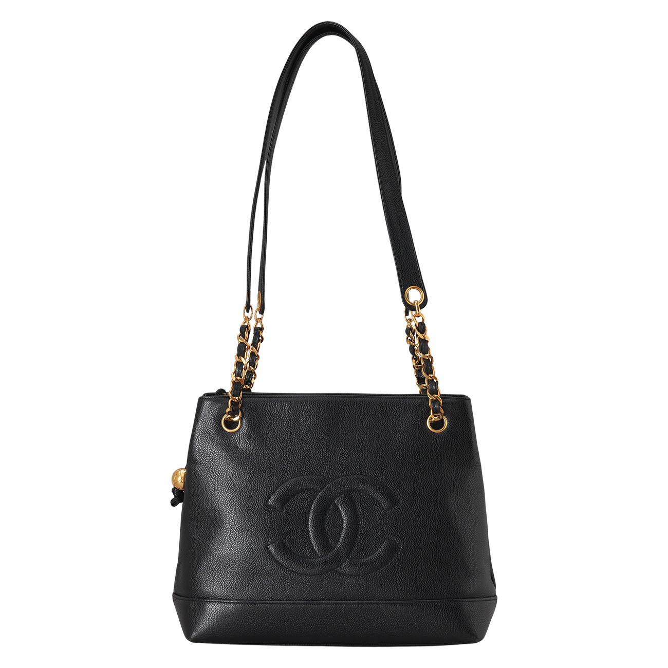 CHANEL(USED)샤넬 캐비어 시즌 CC로고 체인 숄더백