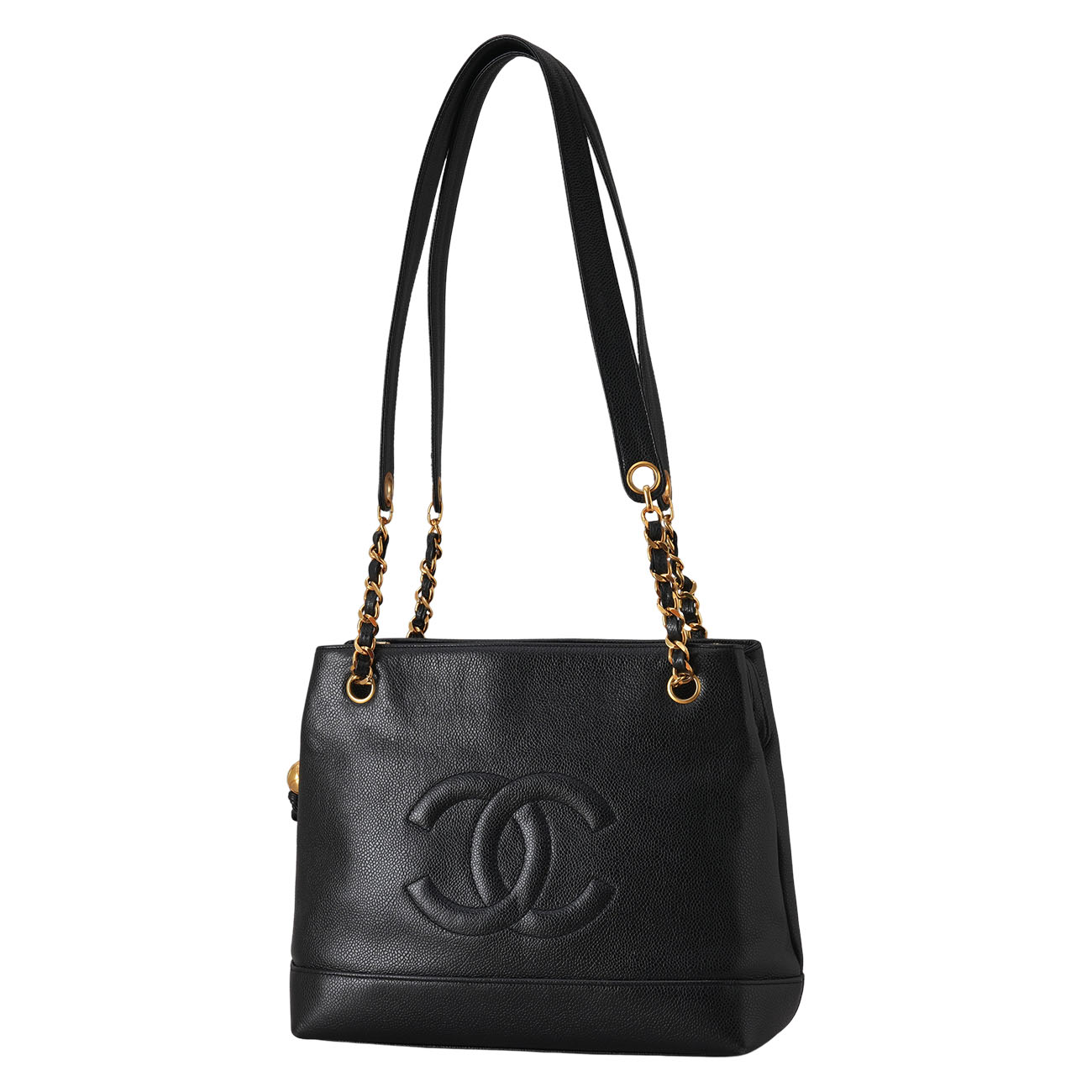 CHANEL(USED)샤넬 캐비어 시즌 CC로고 체인 숄더백