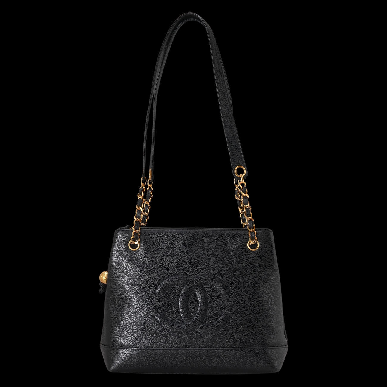 CHANEL(USED)샤넬 캐비어 시즌 CC로고 체인 숄더백