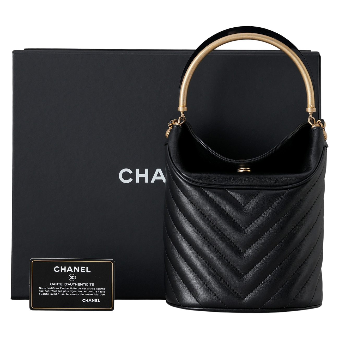 CHANEL(USED)샤넬 A57861 시즌 버킷 탑 핸들백