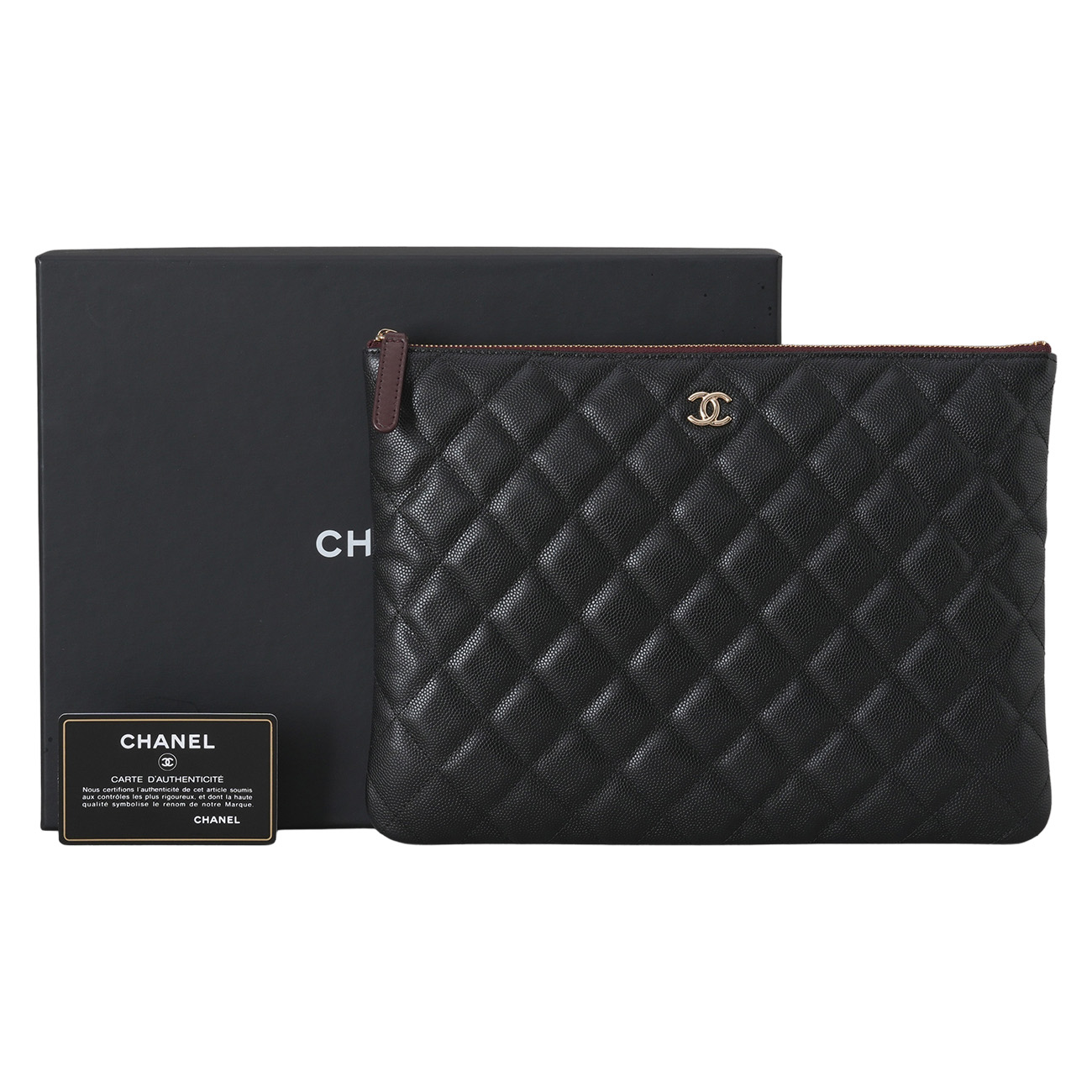 CHANEL(USED)샤넬 캐비어 클래식 클러치 뉴미듐