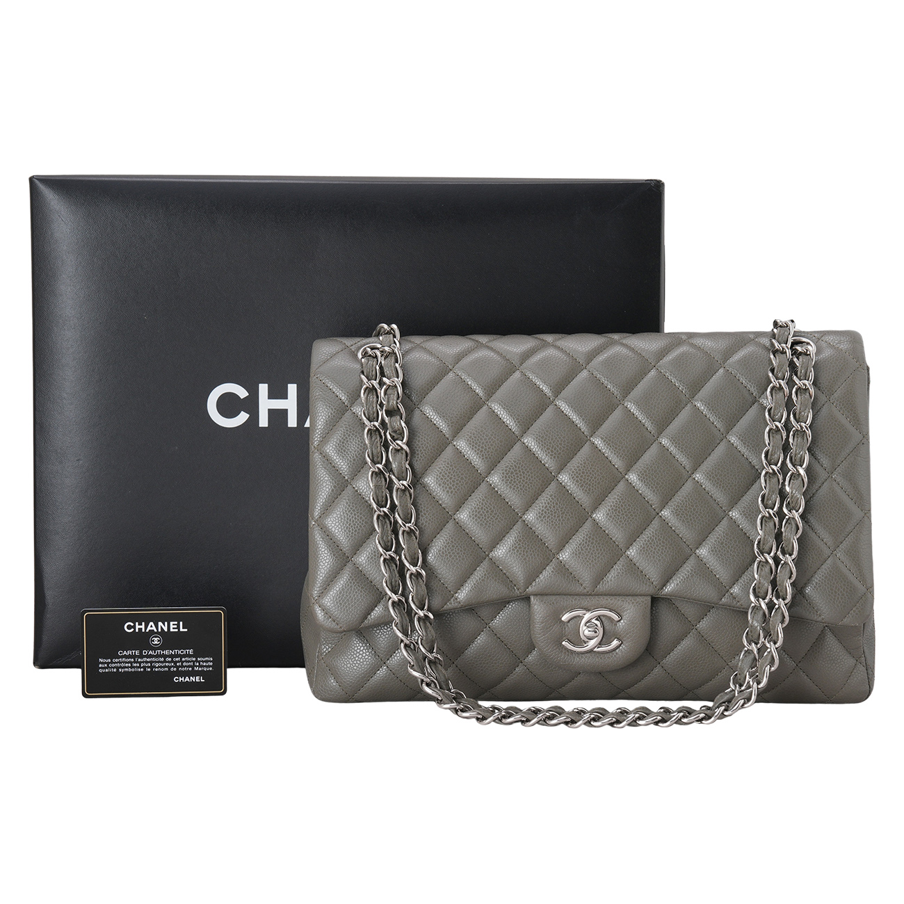 CHANEL(USED)샤넬 캐비어 클래식 원플랩 맥시 플랩백
