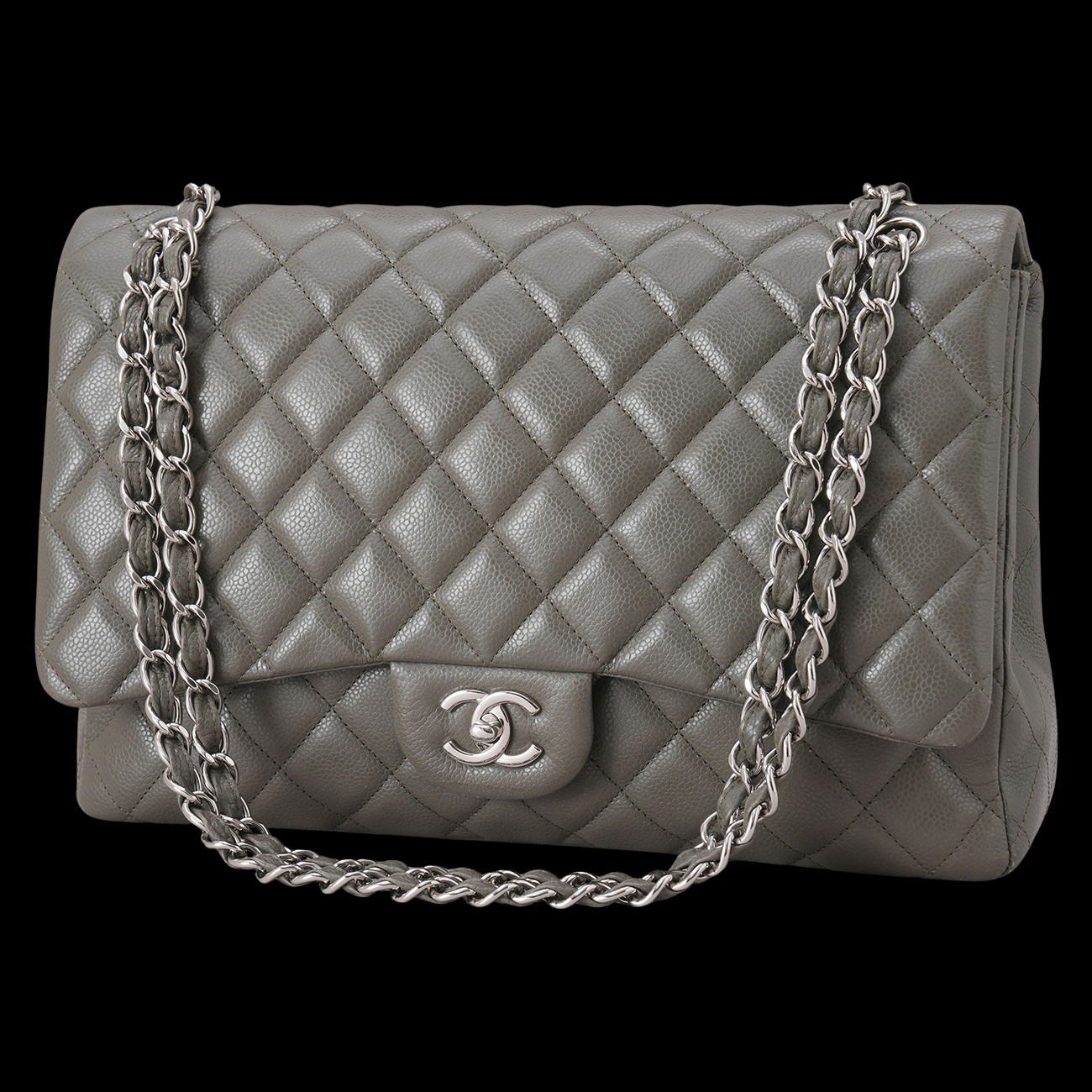 CHANEL(USED)샤넬 캐비어 클래식 원플랩 맥시 플랩백