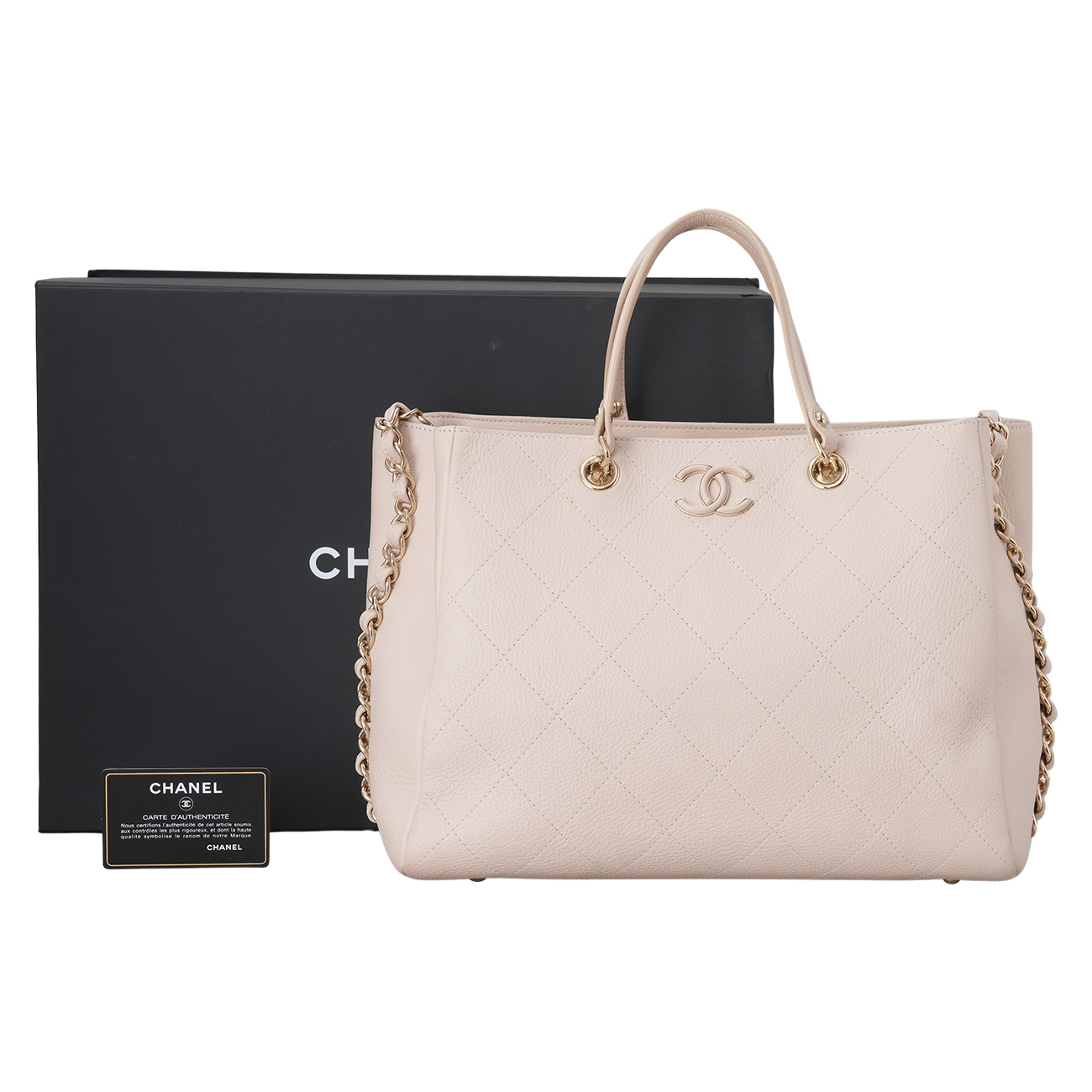 CHANEL(USED)샤넬 시즌 CC로고 퀼티드 토트겸 숄더백