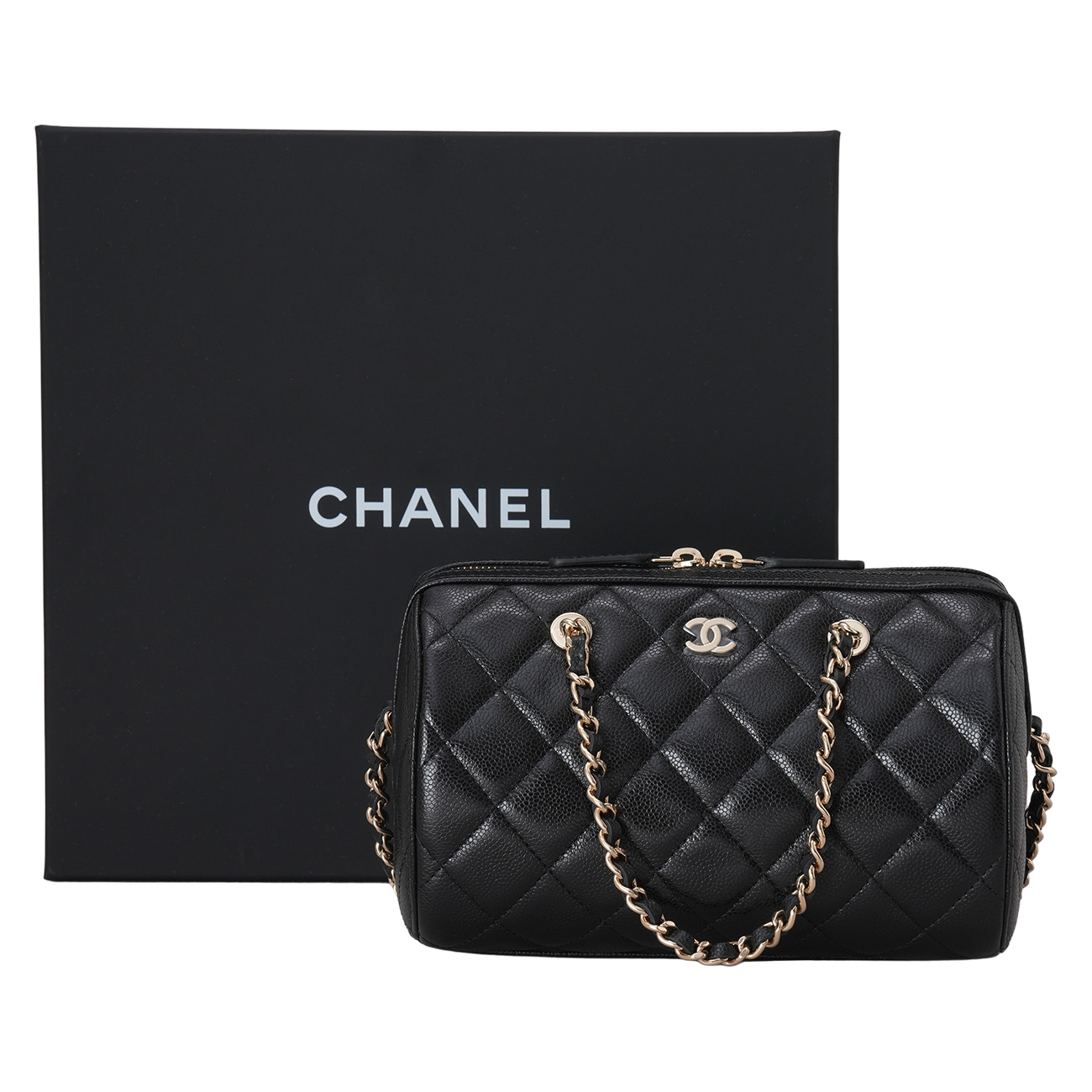 CHANEL(USED)샤넬 시즌 캐비어 미니 볼링백