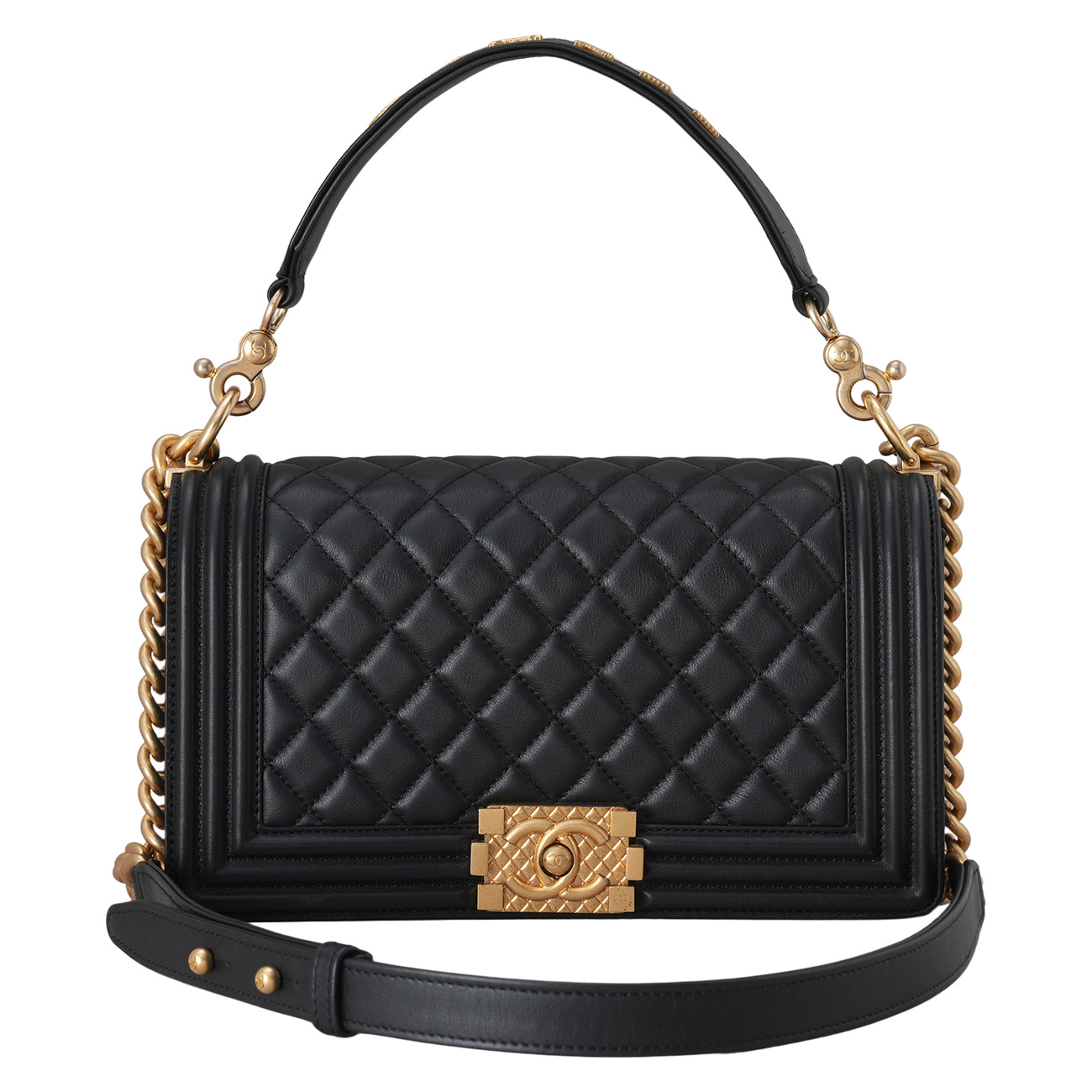 CHANEL(USED)샤넬 AS2118 레터링 탑핸들 보이샤넬 미듐