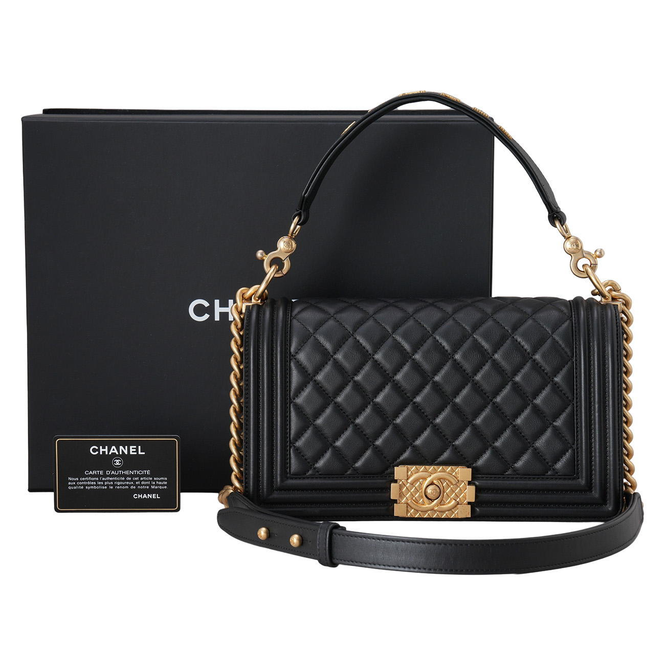 CHANEL(USED)샤넬 AS2118 레터링 탑핸들 보이샤넬 미듐