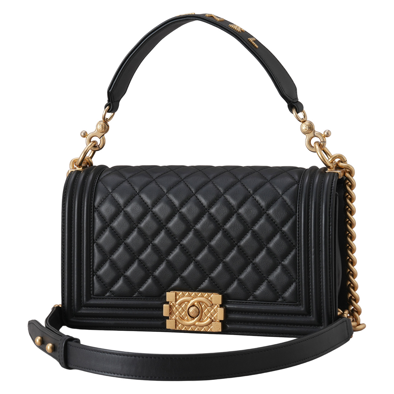 CHANEL(USED)샤넬 AS2118 레터링 탑핸들 보이샤넬 미듐