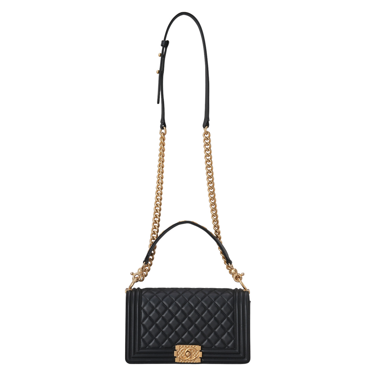 CHANEL(USED)샤넬 AS2118 레터링 탑핸들 보이샤넬 미듐