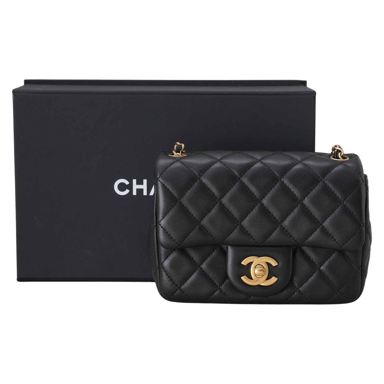CHANEL(USED)샤넬 램스킨 클래식 쁘띠삭 골든볼