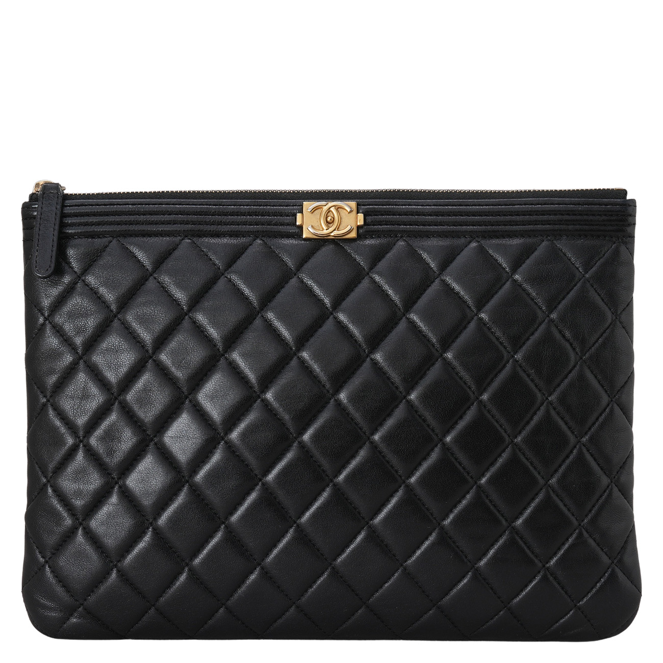 CHANEL(USED)샤넬 램스킨 보이샤넬 클러치 뉴미듐