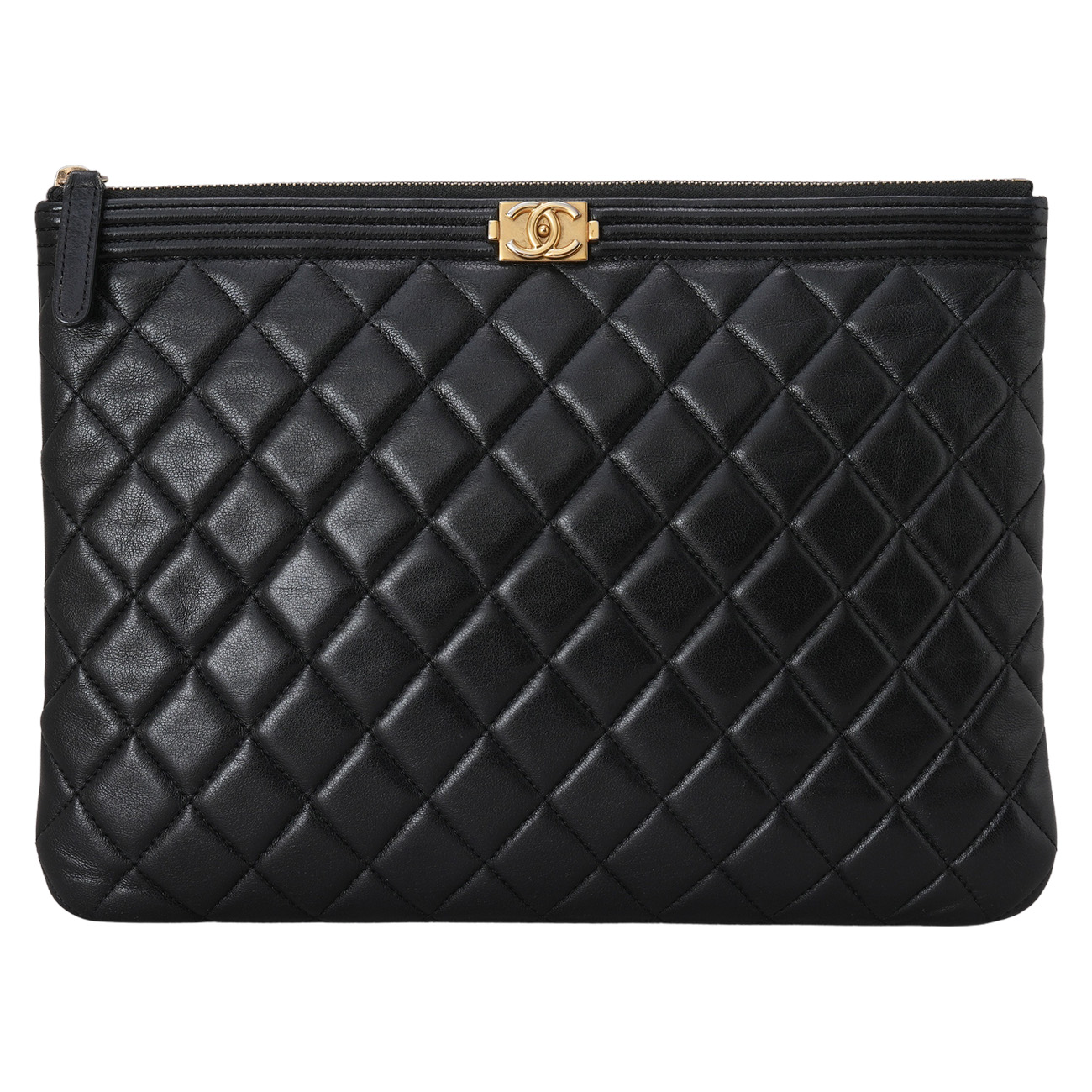 CHANEL(USED)샤넬 램스킨 보이샤넬 클러치 뉴미듐