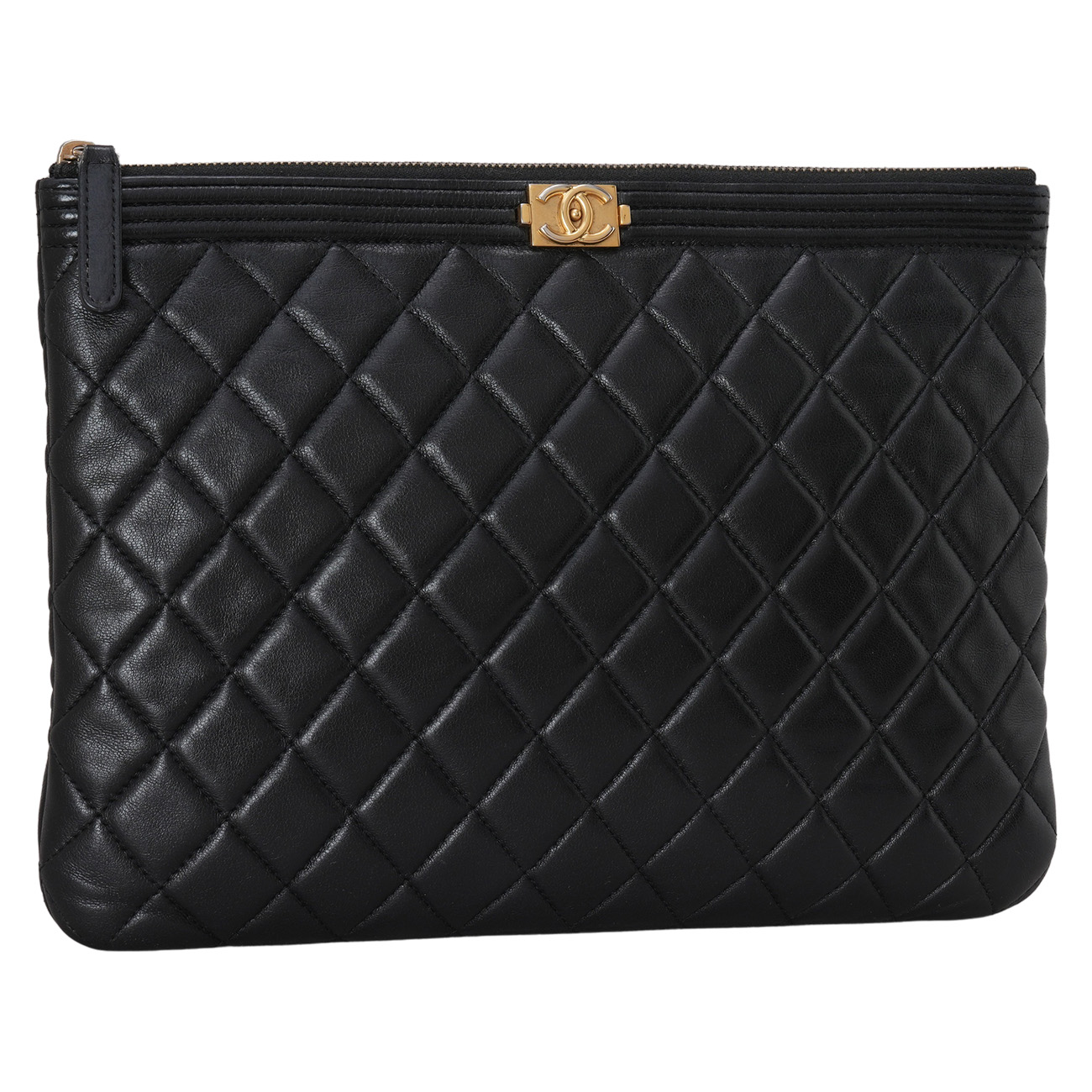 CHANEL(USED)샤넬 램스킨 보이샤넬 클러치 뉴미듐