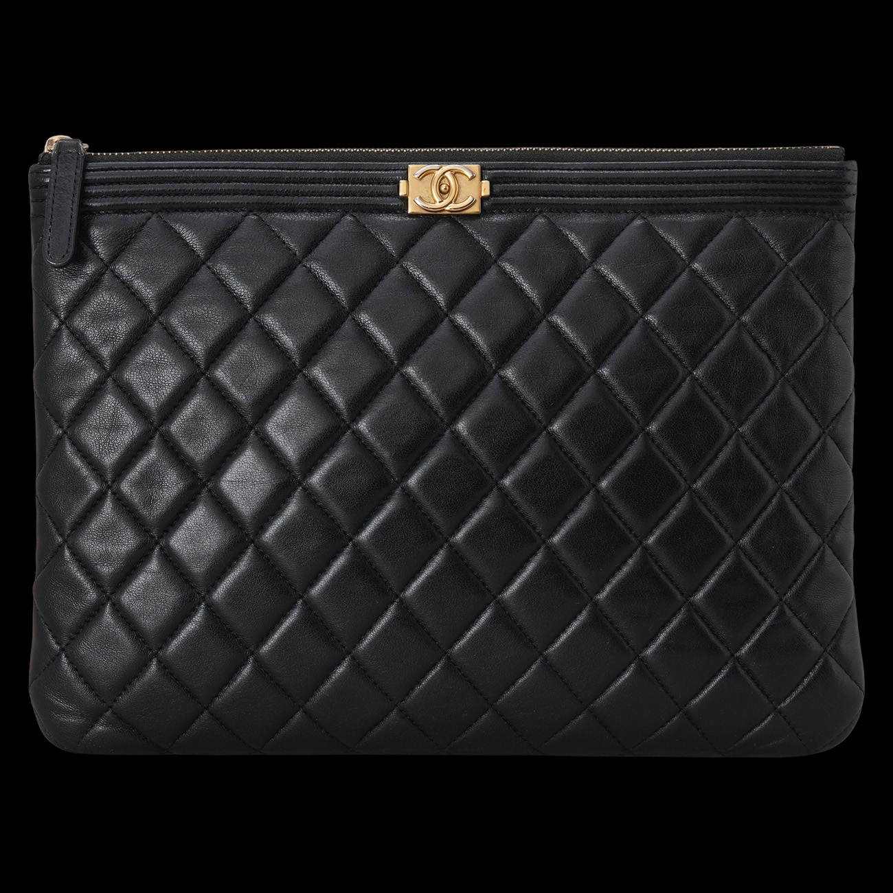 CHANEL(USED)샤넬 램스킨 보이샤넬 클러치 뉴미듐