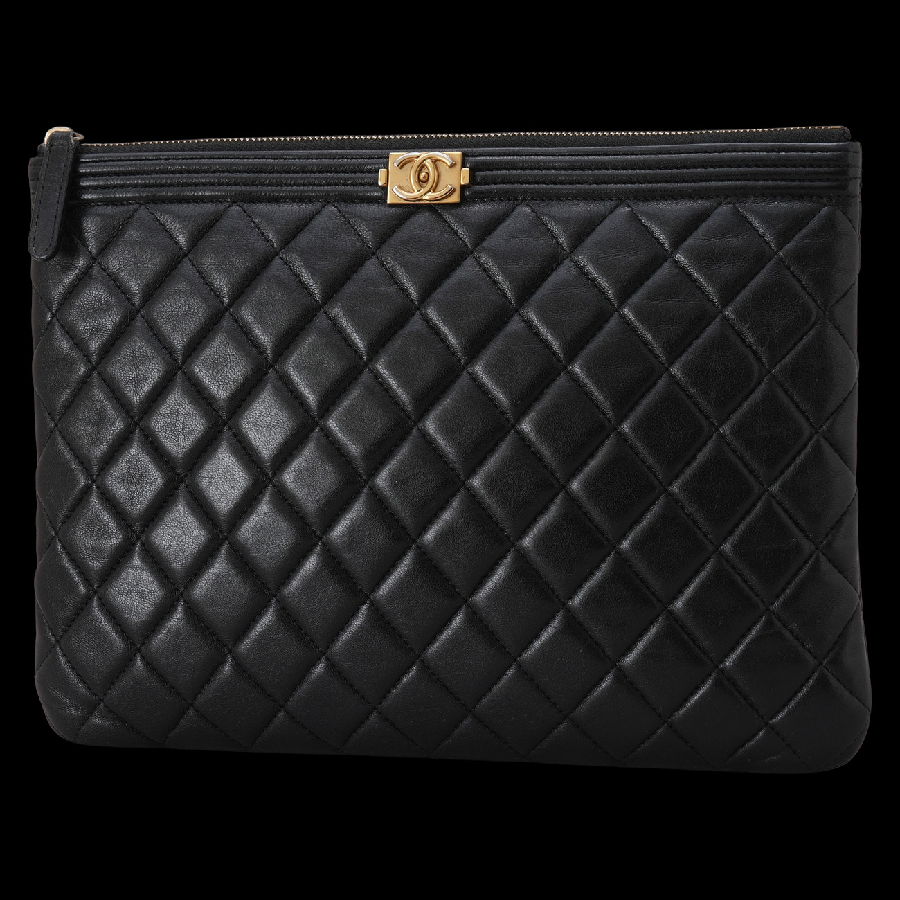CHANEL(USED)샤넬 램스킨 보이샤넬 클러치 뉴미듐
