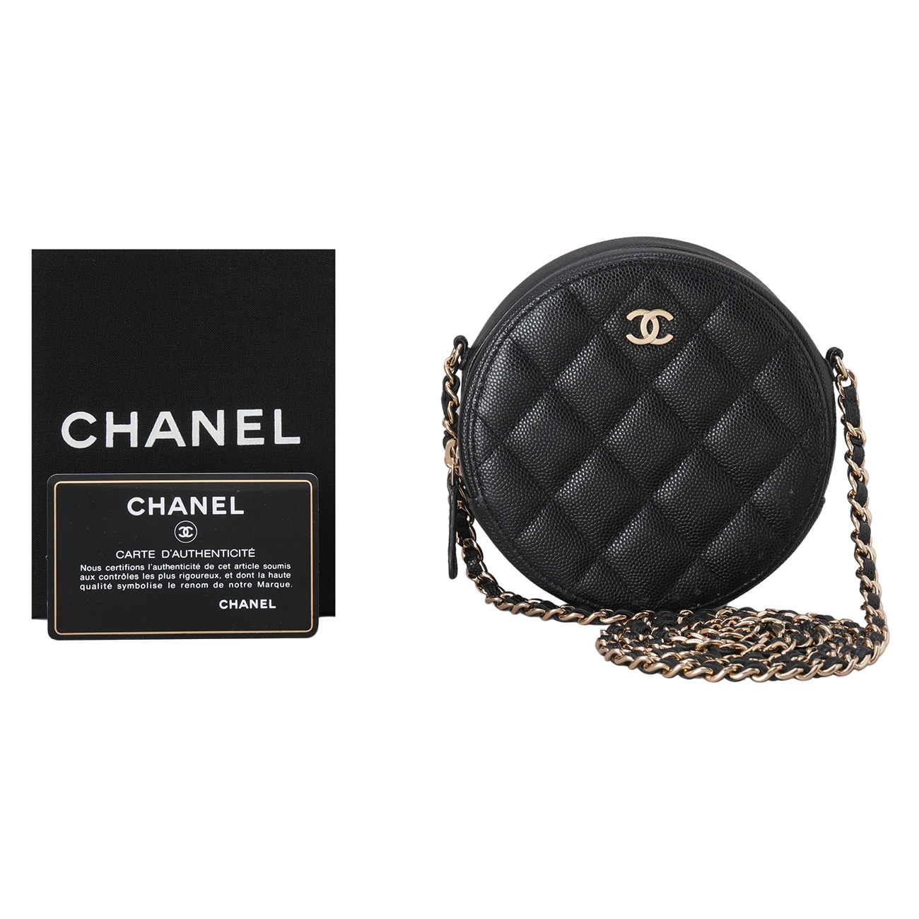 CHANEL(USED)샤넬 캐비어 라운드 크로스백